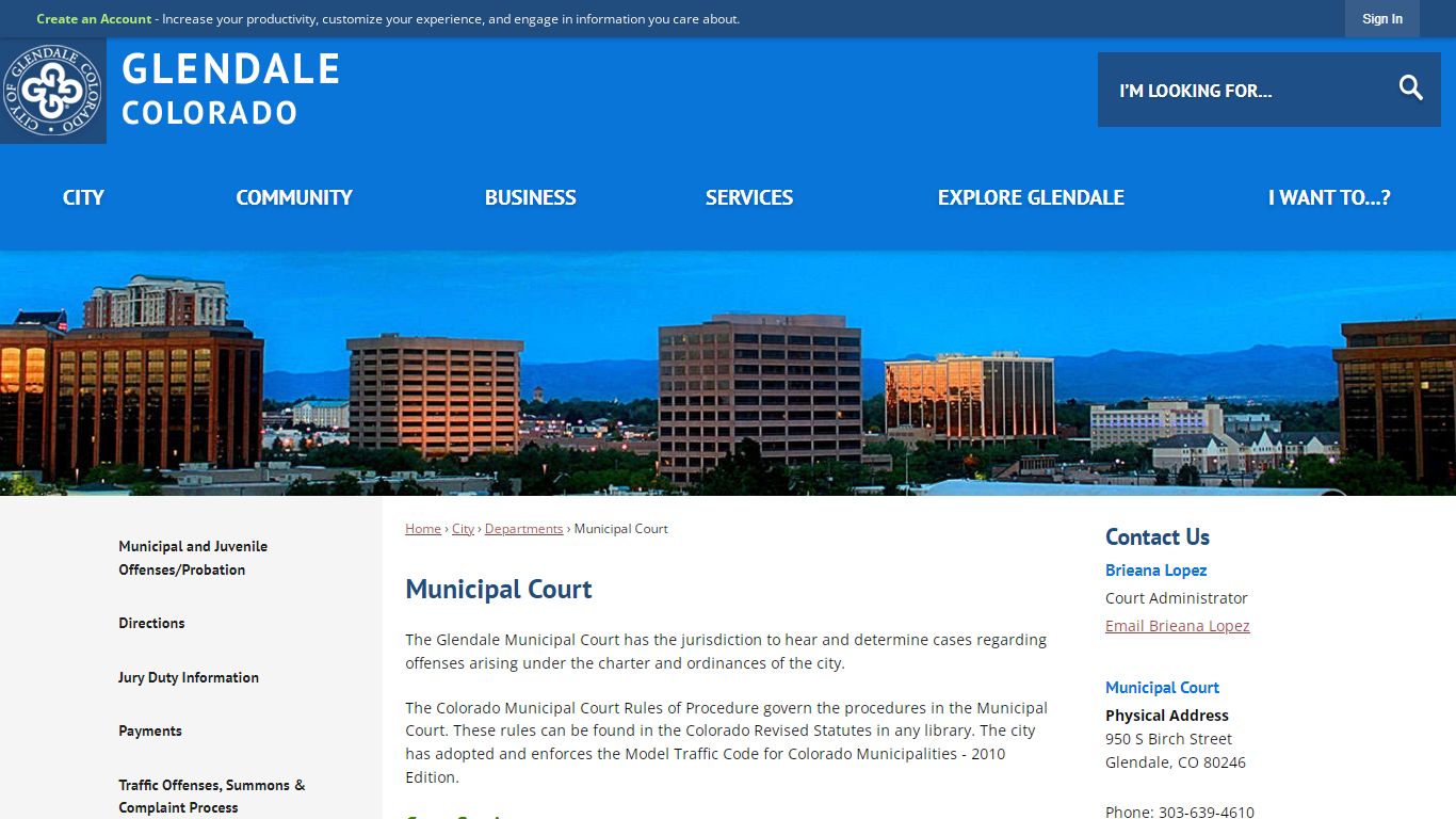 Municipal Court | Glendale, CO - Official Website